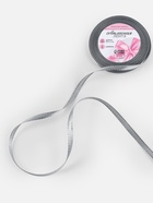 Лента атласная, с серебряным люрексом, 6 мм, 23±1 м, серая №59 - Фото 2