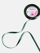 Лента атласная, с серебряным люрексом, 6 мм, 23±1 м, зелёная №70 - Фото 2