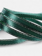 Лента атласная, с серебряным люрексом, 6 мм, 23±1 м, зелёная №70 - Фото 3