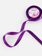 Лента атласная, с золотым люрексом, 15 мм, 23±1 м, фиолетовая №35 - Фото 2