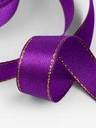Лента атласная, с золотым люрексом, 15 мм, 23±1 м, фиолетовая №35 - Фото 4