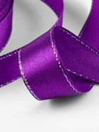 Лента атласная, с серебряным люрексом, 15 мм, 23±1 м, фиолетовая №35 - Фото 3