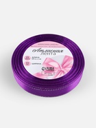 Лента атласная, с серебряным люрексом, 15 мм, 23±1 м, фиолетовая №35 - Фото 4