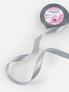 Лента атласная, с серебряным люрексом, 15 мм, 23±1 м, серая №59 - Фото 2