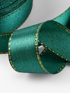 Лента атласная, с золотым люрексом, 15 мм, 23±1 м, тёмно-зелёная №70 - Фото 4