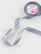 Лента атласная, с серебряным люрексом, 25 мм, 23±1 м, серая №59 - Фото 2