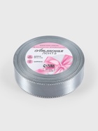 Лента атласная, с серебряным люрексом, 25 мм, 23±1 м, серая №59 - Фото 5