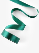 Лента атласная, с серебряным люрексом, 25 мм, 23±1 м, зелёная №70 - Фото 3