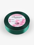 Лента атласная, с серебряным люрексом, 25 мм, 23±1 м, зелёная №70 - Фото 5