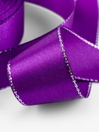 Лента атласная, с серебряным люрексом, 25 мм, 23±1 м, фиолетовая №35 - Фото 4
