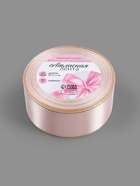 Лента атласная, с золотым люрексом, 40 мм, 23±1 м, светло-розовая №44 - Фото 5