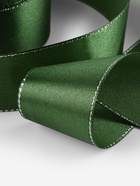 Лента атласная, с серебряным люрексом, 40 мм, 23±1 м, зелёная №49 - Фото 3