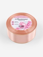 Лента атласная, с золотым люрексом, 40 мм, 23±1 м, светло-розовая №107 - Фото 4