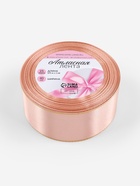 Лента атласная, с золотым люрексом, 40 мм, 23±1 м, светло-розовая №107 - Фото 5