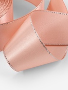 Лента атласная, с серебряным люрексом, 40 мм, 23±1 м, светло-розовая №107 - Фото 4