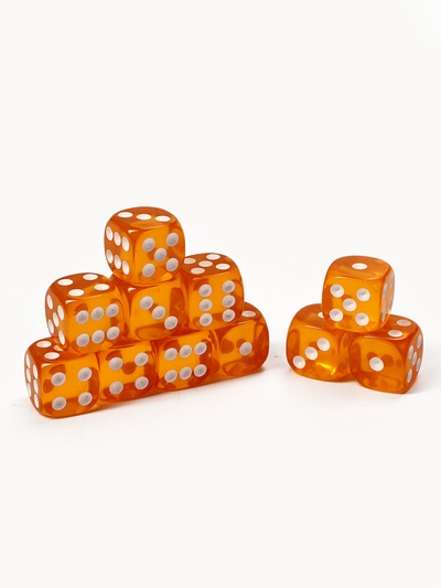 Кубики игральные, 1.6×1.6 см, набор 50 шт., жёлтые