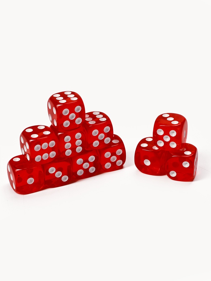 Кубики игральные, 1.6×1.6 см, набор 50 шт., красные - Фото 1