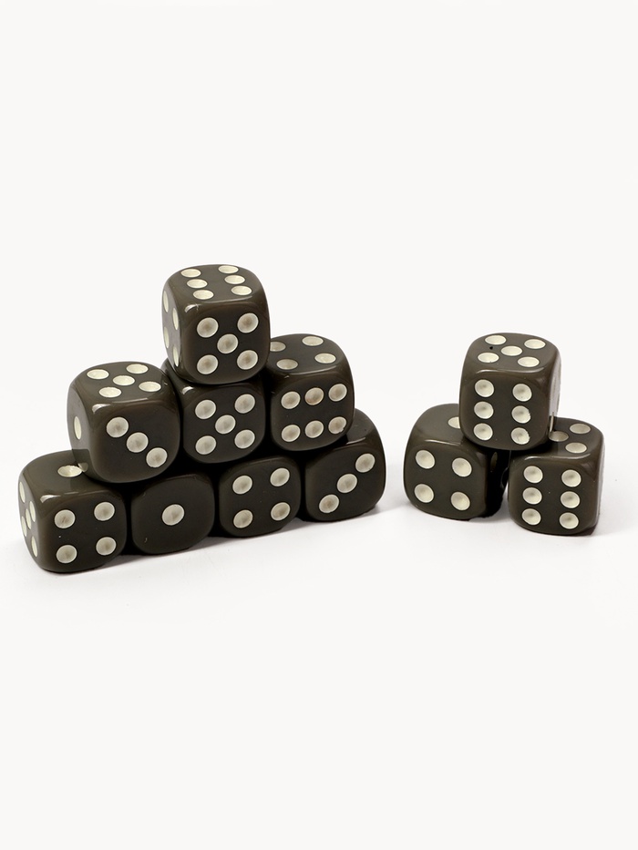Кубики игральные, 1.6×1.6 см, набор 50 шт., серые - Фото 1