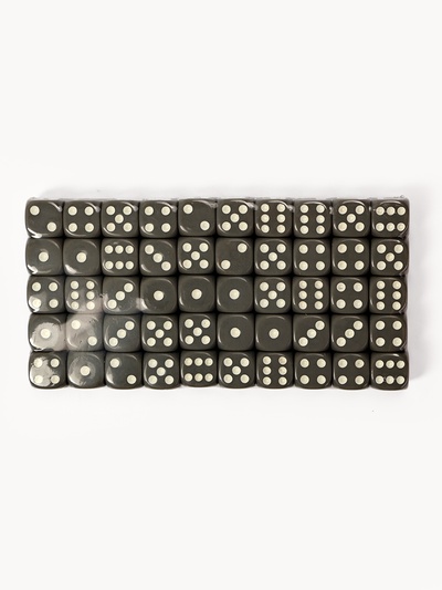 Кубики игральные, 1.6×1.6 см, набор 50 шт., серые
