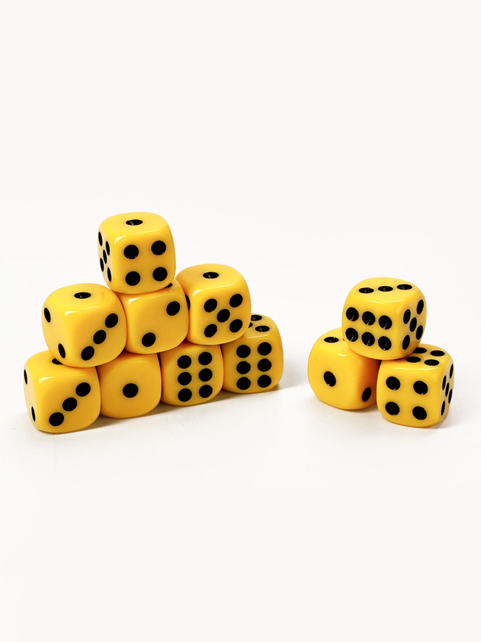 Кубики игральные, 1.4×1.4 см, набор 50 шт., жёлтые - Фото 1