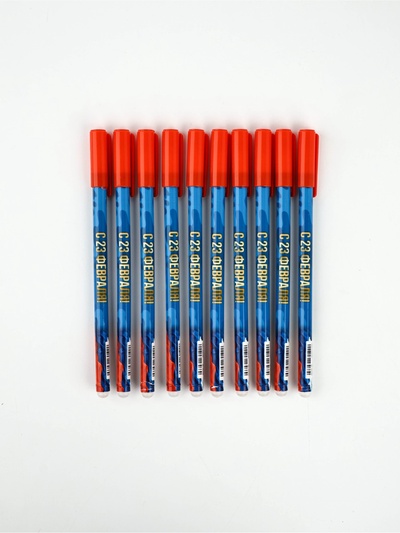 Ручка пластик пиши-стирай с колпачком «С 23 февраля», синяя паста, гелевая, 0.5 мм