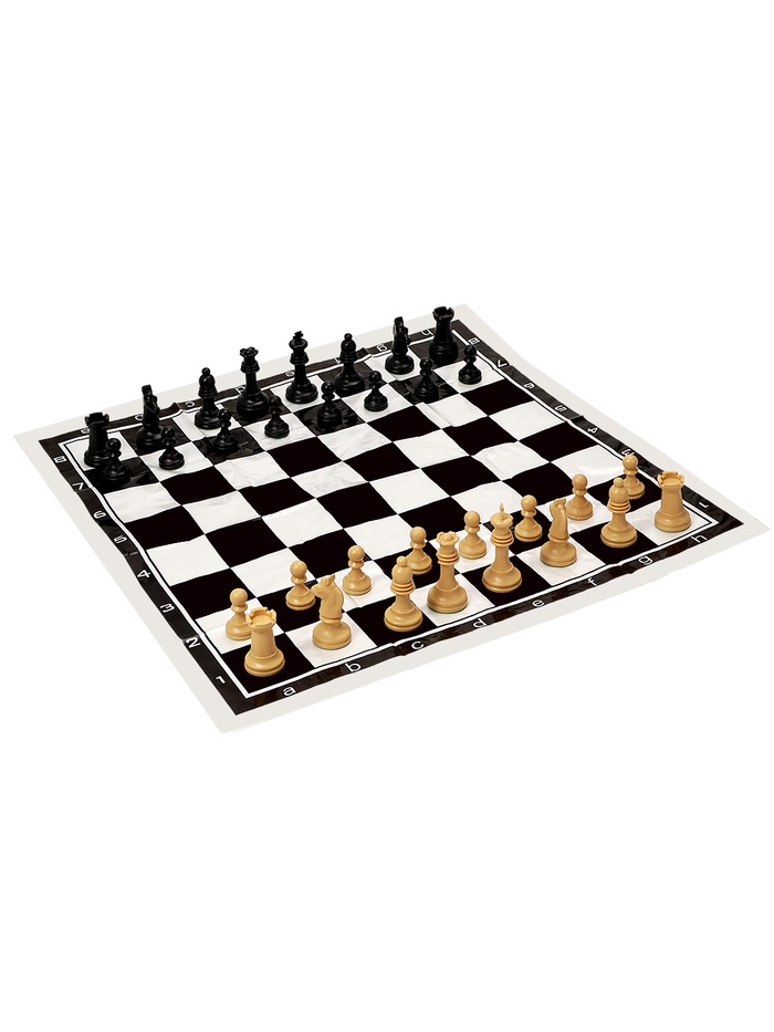 Шахматы 50×50 см, король h=7 см, d=3.2 см, фигуры пластик - Фото 1