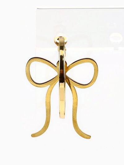 Серьги кольца с подвесом бантом Limited edition, 3 см