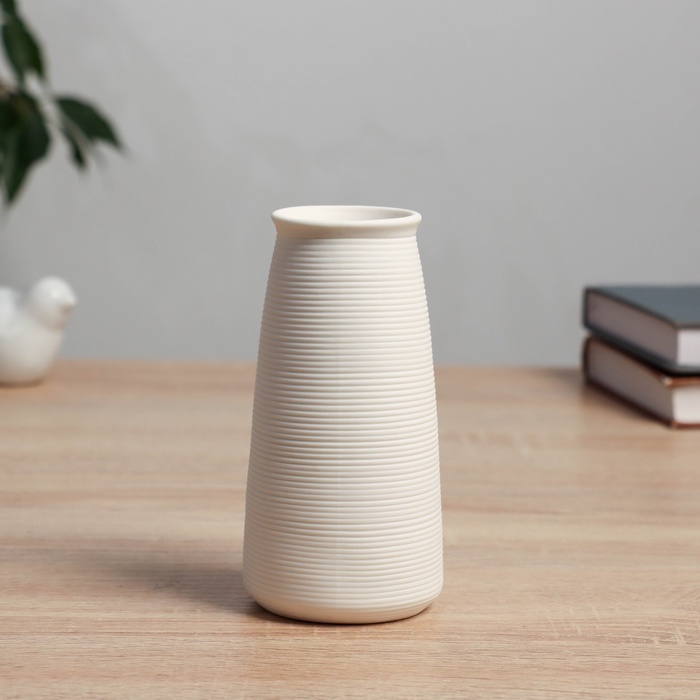 Ваза для цветов «Эллиот», классик, d=4.5 см, 14×6 см, керамика, белая