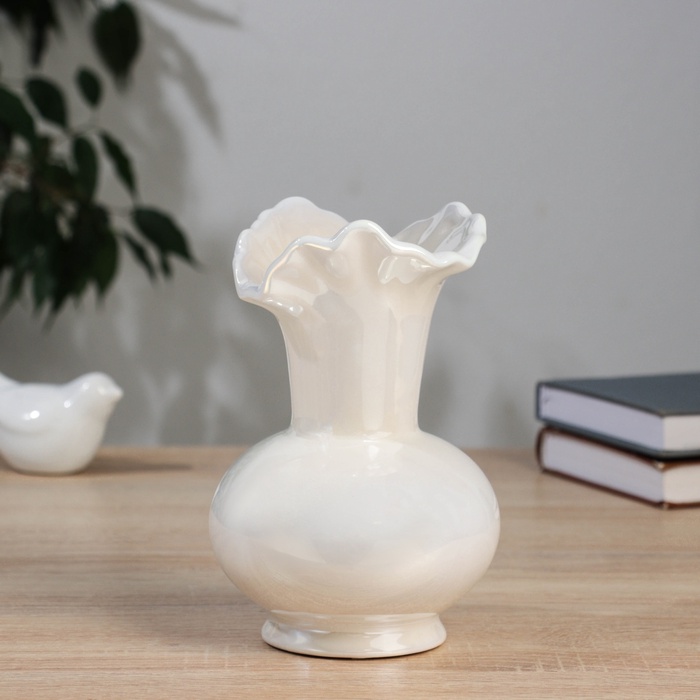 Ваза «Изекил», d=10 см, h=17 см, керамика, белая - Фото 1