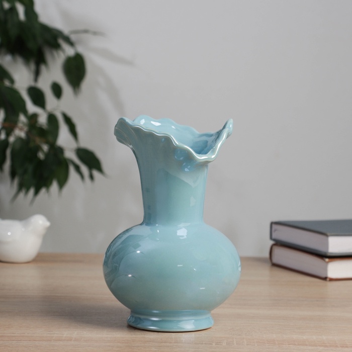 Ваза «Изекил», d=10 см, h=17 см, керамика, голубая - Фото 1