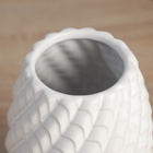 Керамическая ваза для цветов, сухоцветов «Лоренс», настольная, d=7.5 см, 22×11 см, белый - Фото 2