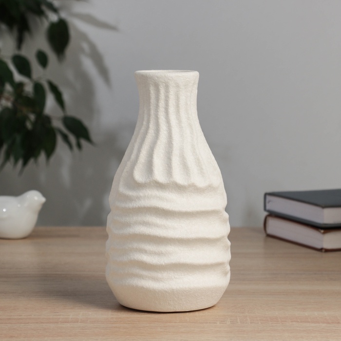 Ваза для цветов «Нейтен», d=5 см, 20×10.5 см, керамика, белая