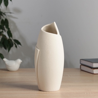 Ваза для цветов «Уилстон», d=5 см, 22×9.5 см, керамика, бежевая