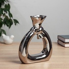 Ваза «Шейн», d=3 см, 19×15 см, керамика, серебряная - Фото 2