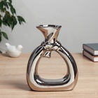 Ваза «Шейн», d=3 см, 19×15 см, керамика, серебряная - Фото 3