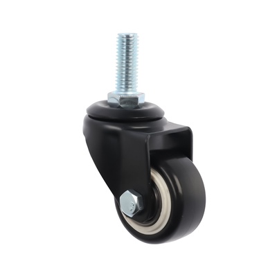 Колесо мебельное ТУНДРА, d=40 мм, поворотное, с футоркой 10×25 мм, без тормоза, черное