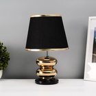 Настольная лампа с абажуром RISALUX «Роса», 1×40 Вт, Е27, чёрный/золото, 20×20×32 см - фото 31083827