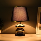 Настольная лампа с абажуром RISALUX «Роса», 1×40 Вт, Е27, чёрный/золото, 20×20×32 см - фото 31083828