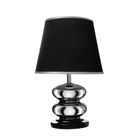 Настольная лампа с абажуром RISALUX «Роса», 1×40 Вт, Е27, хром/чёрный, 20×20×32 см 10724328