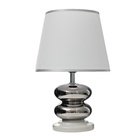 Настольная лампа с абажуром RISALUX «Роса», 1×40 Вт, Е27, белый/хром, 20×20×32 см - фото 4725988