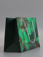 Пакет подарочный ламинированный «Мрамор», зеленый с бантиком, 25×20×12 см  (артикул 10748066)  большой выбор товаров оптом и в розницу по низким ценам с доставкой