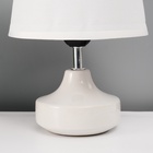 Настольная лампа с абажуром RISALUX «Блеск», 1×40 Вт, Е27, белый, 17×17×24 см - фото 5038315