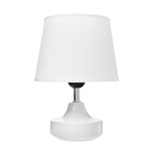 Настольная лампа с абажуром RISALUX «Блеск», 1×40 Вт, Е27, белый, 17×17×24 см - фото 5038318