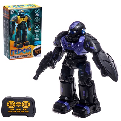 УЦЕНКА Радиоуправляемый робот «Герой», звуковые и световые эффекты, фиолетовый