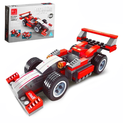 Конструктор гоночная машина «Супергонщик» KEYIXING Assembling Master, 3 в 1, 143 детали, 6+, уценка