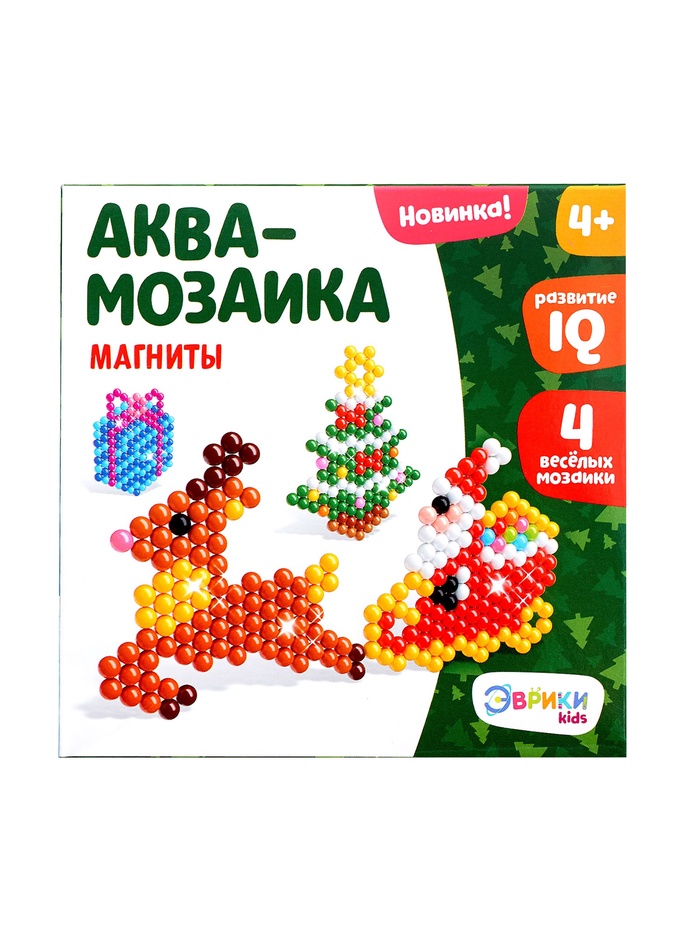 Аквамозаика «Олень с Дедом Морозом», магниты, уценка - Фото 1