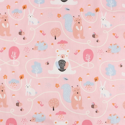 Ткань Сатин "Сказочный лес" ш.160 см, 100% хлопок, 160 гр/м2