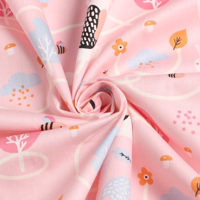 Ткань Сатин "Сказочный лес" ш.160 см, 100% хлопок, 160 гр/м2