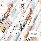 Ткань Сатин «Зоопарк», ш.160 см, 100% хлопок, 160 г/м² - Фото 1