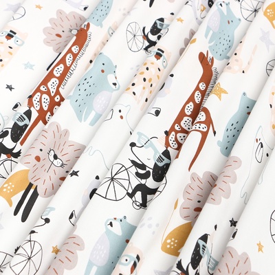 Ткань Сатин "Зоопарк", ш.160 см, 100% хлопок, 160 гр/м2